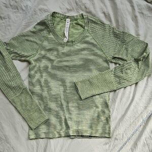 LULULEMON Swiftly Tech 2.0 Striped green and black Long Sleeve Top